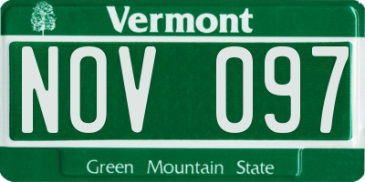 VT license plate NOV097