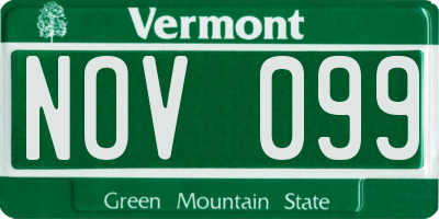 VT license plate NOV099