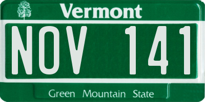 VT license plate NOV141