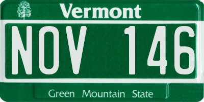 VT license plate NOV146