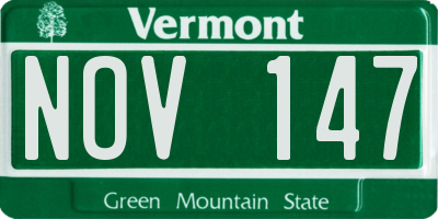 VT license plate NOV147