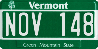 VT license plate NOV148