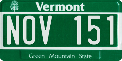 VT license plate NOV151