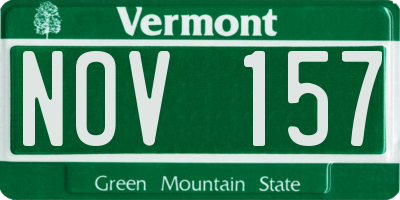 VT license plate NOV157