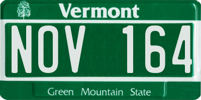 VT license plate NOV164