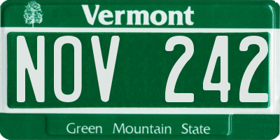 VT license plate NOV242
