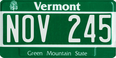 VT license plate NOV245