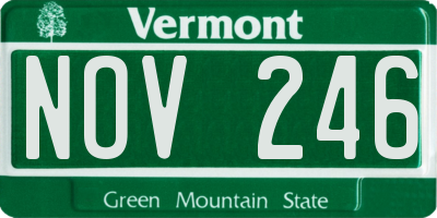 VT license plate NOV246