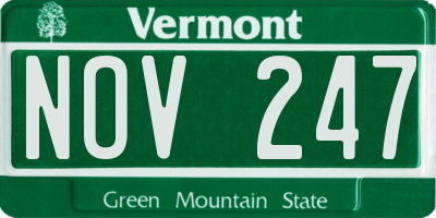 VT license plate NOV247