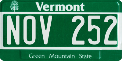 VT license plate NOV252