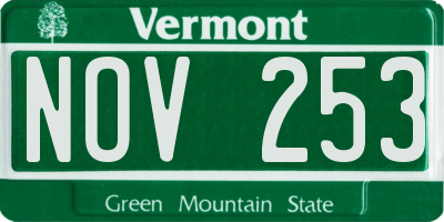 VT license plate NOV253