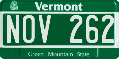 VT license plate NOV262