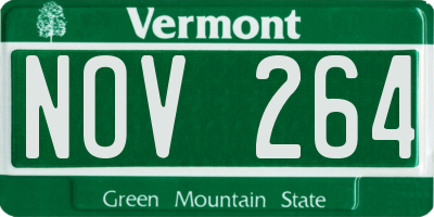 VT license plate NOV264