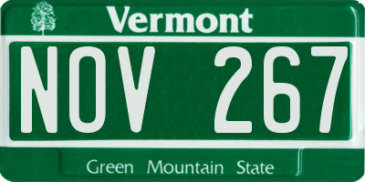 VT license plate NOV267