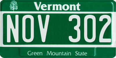VT license plate NOV302