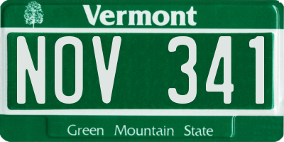 VT license plate NOV341