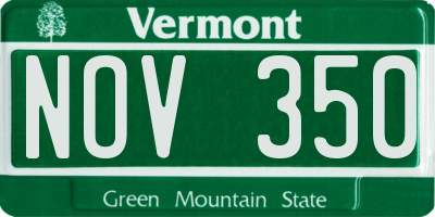 VT license plate NOV350