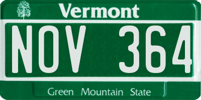 VT license plate NOV364