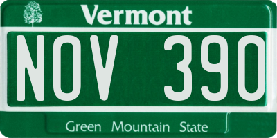 VT license plate NOV390