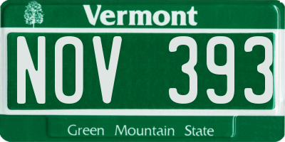 VT license plate NOV393