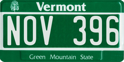 VT license plate NOV396