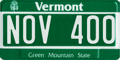 VT license plate NOV400
