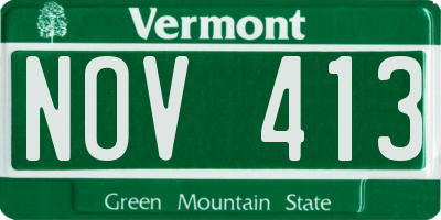 VT license plate NOV413