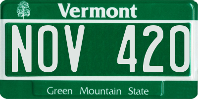 VT license plate NOV420