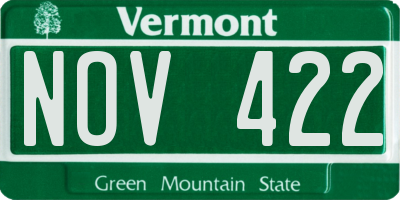 VT license plate NOV422