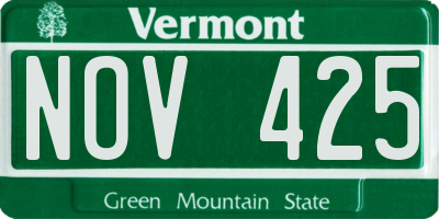 VT license plate NOV425