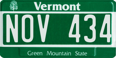 VT license plate NOV434