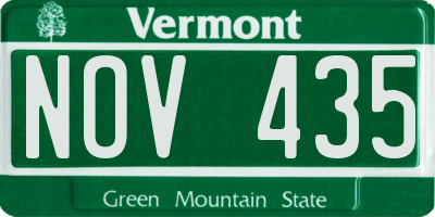 VT license plate NOV435