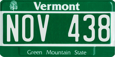 VT license plate NOV438
