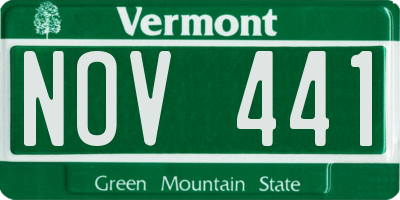 VT license plate NOV441