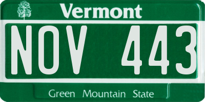 VT license plate NOV443
