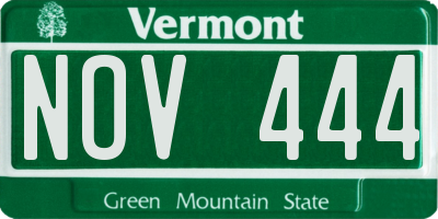 VT license plate NOV444