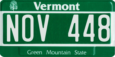 VT license plate NOV448