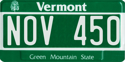 VT license plate NOV450