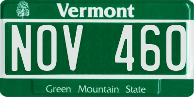 VT license plate NOV460