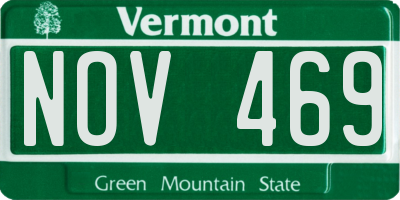 VT license plate NOV469