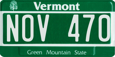 VT license plate NOV470