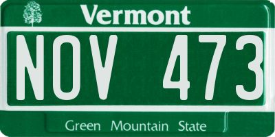 VT license plate NOV473