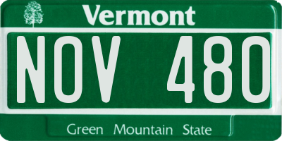 VT license plate NOV480