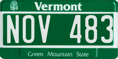VT license plate NOV483