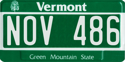 VT license plate NOV486