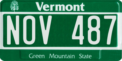 VT license plate NOV487