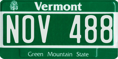 VT license plate NOV488