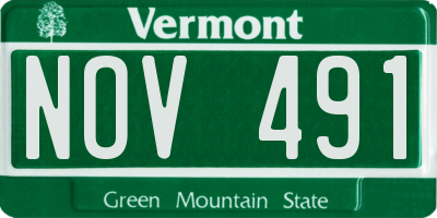 VT license plate NOV491