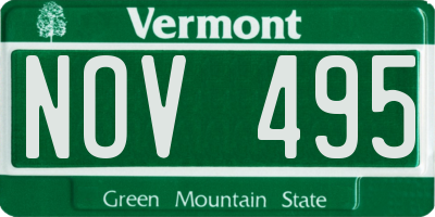 VT license plate NOV495