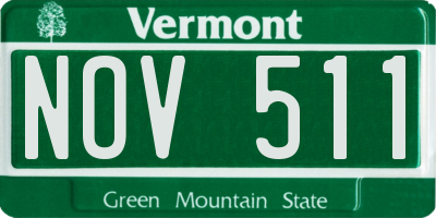 VT license plate NOV511